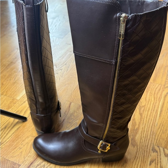 Boots Luz Clairborne Brown Knee-High Leather Boots - Picture 4 of 11